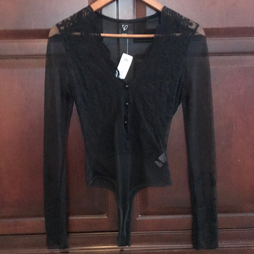 Sheer lace bodysuit